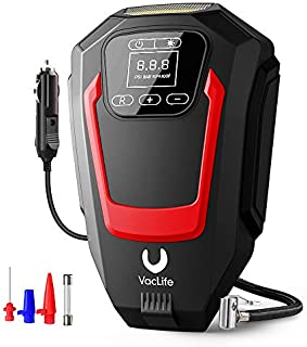 VacLife Air Compressor Tire Inflator, Auto Touchscreen DC 12V Air Pump for Car Tires, Bicycles and Other Inflatables, Portable Air Compressor with LED Light & 9.1 Ft Long Power Cord, Red (VL721)