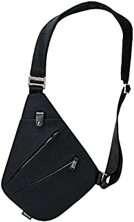 Sling Bag Chest Shoulder Backpack Crossbody Bags for Men Boys Travel Outdoors (Black)