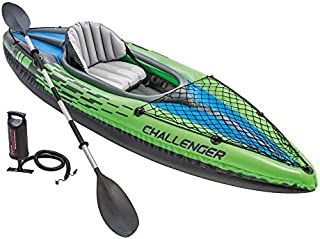 Intex Challenger K1 Kayak, 1-Person Inflatable Kayak Set with Aluminum Oars and High Output Air Pump