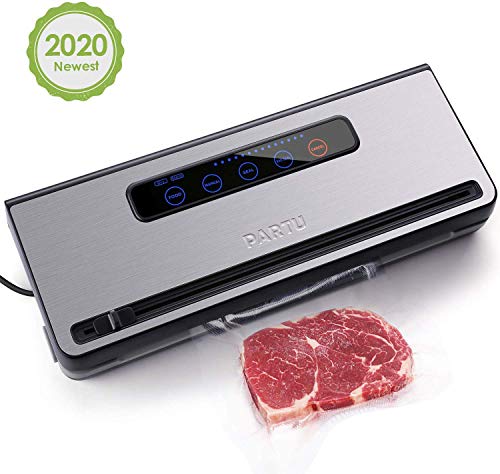 PARTU 2-in-1 Vacuum Sealer Machine Automatic Food Sealing & Vacuum for Dry/Wet Food Savers w/ 11