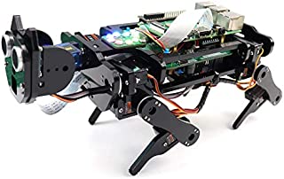 Freenove Robot Dog Kit for Raspberry Pi 4 B 3 B+ B A+, Walking, Self Balancing, Ball Tracing, Face Recognition, Live Video, Ultrasonic Ranging, Camera Servo Wireless RC