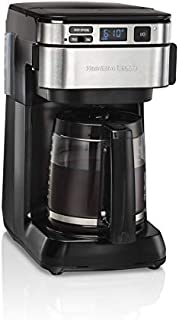 Hamilton Beach Programmable Coffee Maker, 12 Cups, Front Access Easy Fill, Pause & Serve, 3 Brewing Options, Black (46310)