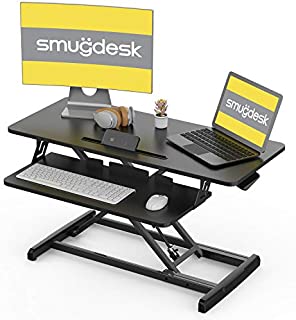 Standing Desk, Sit Stand Up Desk Height Adjustable Table 36 inch Standing Desk Converter, Ergonomic Tabletop Workstation Desk Riser, Home Office Desk with Keyboard Tray for Laptop