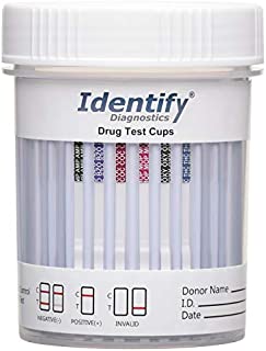 5 Pack Identify Diagnostics 6 Panel Drug Test Cup - Testing Instantly for 6 Different Drugs THC, OXY, MOP, COC, BZO, AMP ID-CP6 (5)