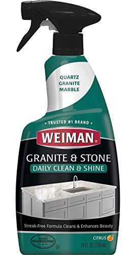 Weiman Granite Cleaner and Polish for Daily Use, Streak-Free Formula for Countertops, Marble, Quartz, Laminate, and Tile (24 Ounce)