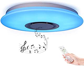 19.7-inch Premium Ceiling Light with Bluetooth Speaker 36W, Dimmable 95-265V Modern Smart Home Party Light, Control The Light Colors, Brightness and Music via Your Phone APP (Remote Includes)