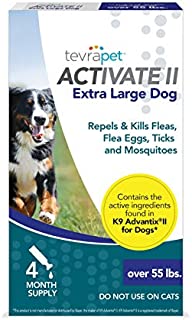 TevraPet Activate II Flea and Tick Prevention for Dogs  Topical, for Dogs Over 55Lbs