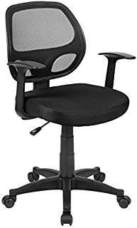 Flash Furniture Mid-Back Black Mesh Swivel Ergonomic Task Office Chair with T-Arms - Desk Chair