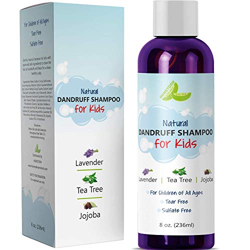 Anti Dandruff Shampoo for Kids  Best Tear Free Natural Childrens Scalp Treatment with Lavender & Tea Tree + Jojoba  Sulfate Free for All Ages (8oz)