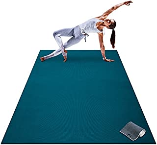 Premium Large Yoga Mat - 7' x 5' x 8mm Extra Thick, Ultra Comfortable, Non-Toxic, Non-Slip, Barefoot Exercise Mat - Yoga, Stretching, Cardio Workout Mats for Home Gym Flooring (84