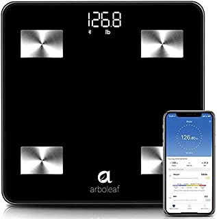 Arboleaf Weight Scale - Smart Scale Bluetooth Body Fat Scale Wireless with iOS, Android APP, Unlimited Users, Auto Recognition, 10 Body Composition Analyzer, Fat, BMI, BMR, Muscle Mass, 396 lb - Black