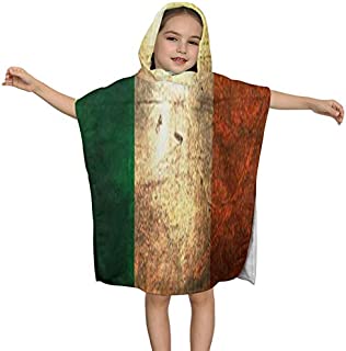 N A Hooded Bath Towels for Kids Girls Boys Vintage Retro Ireland Flag Microfiber Soft Bathroom Towel Wrap Baby Toddler Beach Pool Swim Bathing Towels Absorbent Bathrobes Cover Up Cape