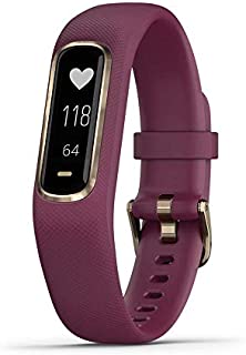 Garmin vívosmart 4, Activity and Fitness Tracker w/Pulse Ox and Heart Rate Monitor, Gold w/Berry Band (Renewed)