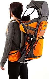 Premium Baby Backpack Carrier for Hiking with Kids  Carry your Toddler Ergonomically (Orange/Grey)