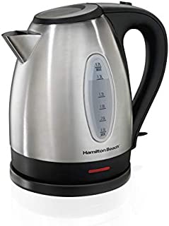 Hamilton Beach Electric Tea Kettle, Water Boiler & Heater, 1.7 L, Cordless, Auto-Shutoff and Boil-Dry Protection, Stainless Steel (40880)