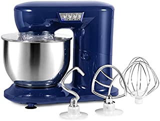 Aifeel Stand Mixer, 800W Electric Kitchen Dough Mixer with 4.3 QT Bowl, Whisk, Dough Hook, Beater, Splash Guard, LED Function Keys (Retro Blue)