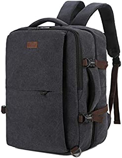 BAOSHA Canvas Travel Business Briefcase Laptop Backpack Travel Rucksack With Packing cube Luggage Organizer HB-11 (Black)