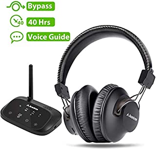 Avantree HT5009 Wireless Headphones for TV Watching w/ Bluetooth Transmitter 164ft Range - Digital OPTICAL RCA AUX, Headset Hearing & Home Stereo Sound Simultaneously, 40Hrs Battery, No Audio Delay