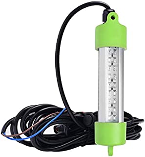 SF 12V 45W 72 LED Bait Submersible Fishing Light Attractants Underwater Crappie Lure Green Night Finder with Battery Clip & Power Plug # 4 Sides