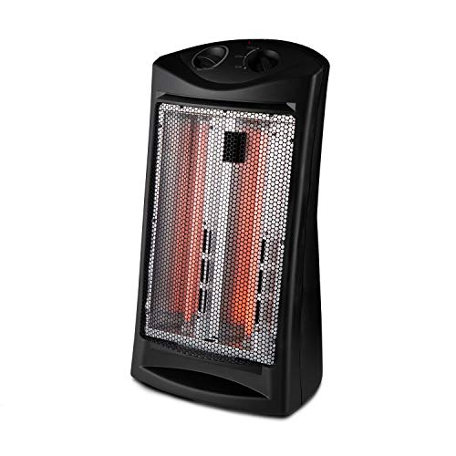 Limina LIM-19-100006 Portable Home Office Electric 1500 Watt Infrared Quartz Room Space Heater, Black