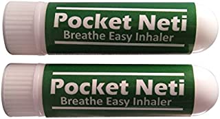 Pocket Neti Breathe Easy Himalayan Salt Aromatherapy Inhaler 2 Pack with Essential Oils.