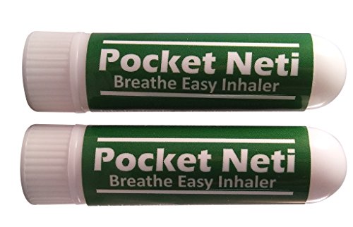 Pocket Neti Breathe Easy Himalayan Salt Aromatherapy Inhaler 2 Pack with Essential Oils.