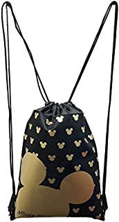 MICKEY MOUSE BACKPACK DRAWSTRING BACKPACK SLING TOTE BAG NWT DISNEY LAND GOLD