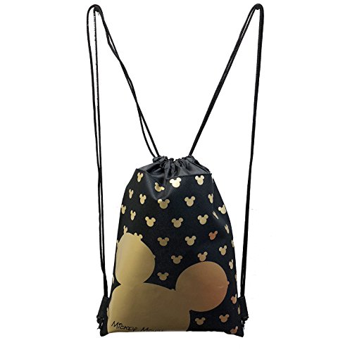 MICKEY MOUSE BACKPACK DRAWSTRING BACKPACK SLING TOTE BAG NWT DISNEY LAND GOLD