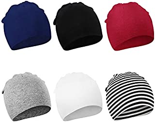 DRESHOW BQUBO 6 Pack Unisex Baby Beanie Hat Infant Baby Soft Cute Knit Cap Nursery Beanie