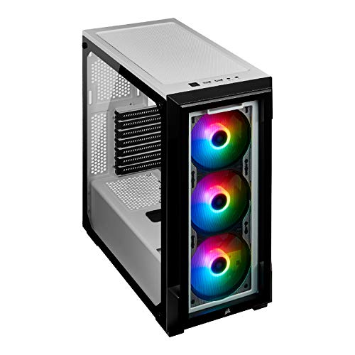 Corsair iCUE 220T RGB Airflow Tempered Glass Mid-Tower Smart Case, White - CC-9011174-WW