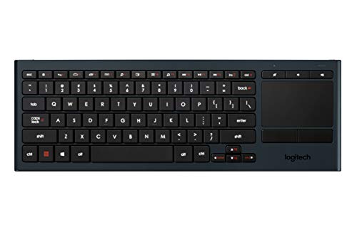 Logitech K830 Illuminated Living-Room Keyboard with Built-in Touchpad  Easy-access Media Keys and Shortcut Keys for Windows or Android