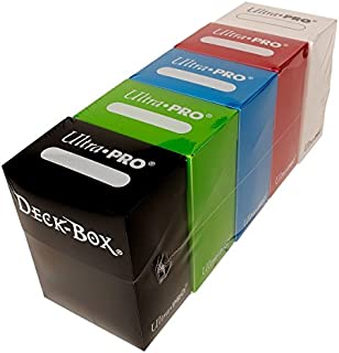 Ultra Pro Magic/Pokemon/YuGiOh Cards Deck Boxes, Set of 5 (Red, Blue, Green, Black and White))