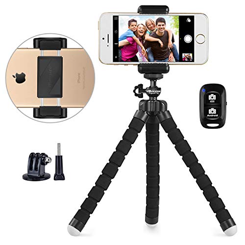 Phone tripod, UBeesize Portable and Adjustable Camera Stand Holder