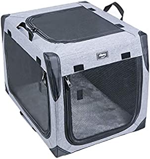 Objoy Soft Pet Crate for Dogs Cats Rabbits Folding Carrier for Travel Outdoor Indoor (M)