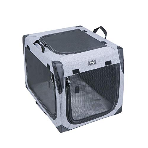 Objoy Soft Pet Crate for Dogs Cats Rabbits Folding Carrier for Travel Outdoor Indoor (M)