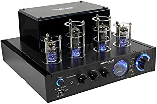 Rockville BluTube LED 70W Bluetooth Tube Amplifier/Home Stereo Receiver with Blue Illumination, Optical Input, Sub Output