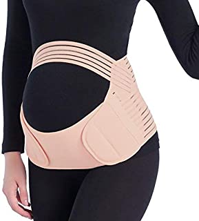 Belly Band for Pregnancy, Maternity Belt Waist Care Binder Brace Wrap Prenatal Protector Back Support Bandage 3 in 1 Elastic Belt Abdominal Pain Reliever M