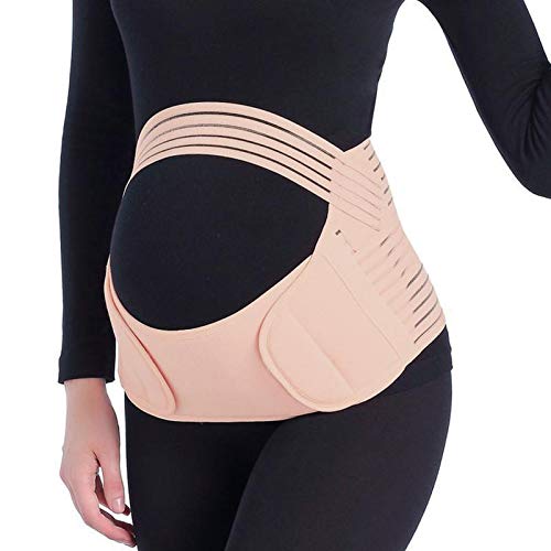 Belly Band for Pregnancy, Maternity Belt Waist Care Binder Brace Wrap Prenatal Protector Back Support Bandage 3 in 1 Elastic Belt Abdominal Pain Reliever M