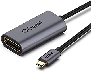 USB C to HDMI Adapter 4K@60Hz Cable,QGeeM USB Type-C to HDMI Thunderbolt 3 Compatible with MacBook Pro 2017/2018 Ipad Pro,Galaxy S10/S9,Surface Book 2,Dell XPS 13/15,Pixelbook HDMI to USB C Adapter