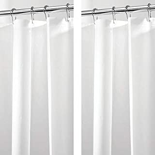 mDesign Plastic, Waterproof, Mold/Mildew Resistant, Heavy Duty PEVA Shower Curtain Liner for Bathroom Showers and Bathtubs - No Odor - 3 Gauge, 72 inches x 72 inches - 2 Pack - White