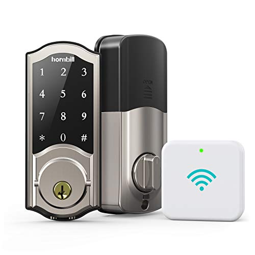 Smart Deadbolt Locks with Keypad - Keyless Entry Digital Front Door Lock with Wi-Fi Bridge, Bluetooth Electronic Auto Lock Work with Alexa, App Control for Homes, Offices and Apartments, Silver