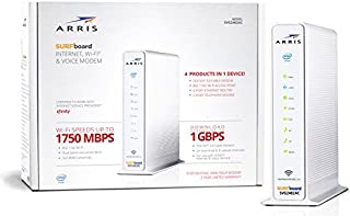 ARRIS Surfboard (24x8) Docsis 3.0 Cable Modem Plus AC1750 Dual Band Wi-Fi Router and Xfinity Telephone, Certified for Comcast Xfinity Only (SVG2482AC), Max Download Speed: 1 Gbps