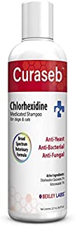 Curaseb Antifungal & Antibacterial Chlorhexidine Shampoo for Dog & Cats - Treats Yeast Infections, Ringworm, Pyoderma & Skin Allergies  Broad Spectrum Veterinary Formula (16 oz)