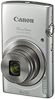 Canon PowerShot ELPH 180 Digital Camera w/ Image Stabilization and Smart AUTO Mode (Silver), 0.90in. x 3.70in. x 2.10in. - 1093C001