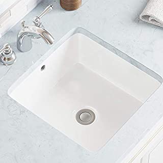MR Direct U1414-W White Undermount Porcelain Bathroom Sink