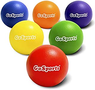 GoSports Strong Skin Foam Playground Dodgeballs  6 Pack for Kids (6 in) & Adults (7 in)  w/Mesh Carry Bag, Multicolor, 6 Inch