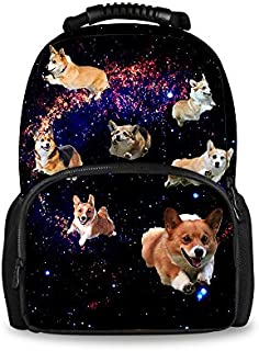 Kawaii Children Shoulder School Bookbags Cute Corgi Running Felt Backpacks