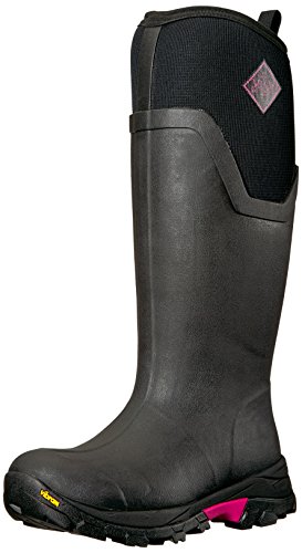 Muck Boot womens Women's Arctic Ice Tall Work Boot, Black/Hot Pink, 10 US