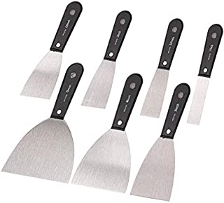 7 PCS Putty Knifes,Carbon Steel Filler Putty Knife Set,Drywall Knife/Spackle Knife/Wallpaper Scraper/Painting Tools/Home Repair Tool/Paint Remover for Wood,Versatile Set of Scraper,Gifts for Men