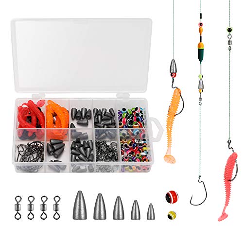 Magreel Fishing Tackle Kit 229pcs, Texas and Carolina Rig Kit